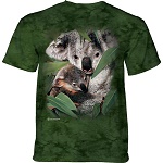 T Shirt Koala Mama mit Baby im Wald 