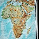 groe Afrika Landkarte, Antik 160x180cm