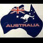 Aufkleber Landkarte Australien + Flagge