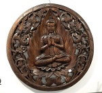 Buddha Ornament Wand Relief Holz 60cm
