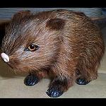 Wombat Miniaturfigur aus Fell ca 11cm
