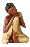 Buddha ruhend Holz Hhe 25 cm