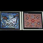 3x Magnet Platten mit Aborignies Malerei