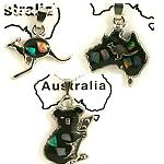 Silber Kette Australien Motive mit Opalstckchen