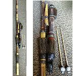  Blasrohr mit Kcher aus Bambus 106cm