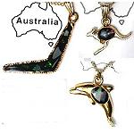 Gold Kette Australien Motive mit Opalstckchen