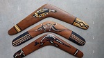 Antik Bumerang Aborigines Bemalung ca 36cm