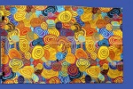 Stoffdruck Tuch Aborigines Malerei 74x47cm