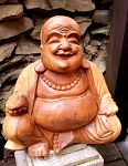 Mnch Buddha aus Holz handgefertigt 32cm