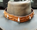 Hutband aus Krokodilleder mit 3 Zhne