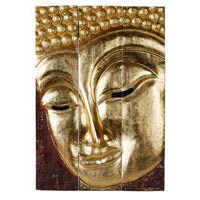 Buddhagesicht - Triptychon, ca. 76 x 52 cm