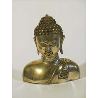Buddhabste Bronze versilbert 25cm