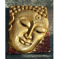 Buddha Reliefbild 30cm Gold