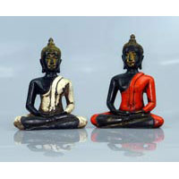 Buddha Thai  Stil Fiberglas 14 cm  2er Set