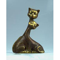 Katzenpaar Bronze ca. 12 cm