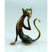 Katze Bronze Filigran Hhe ca. 14 cm